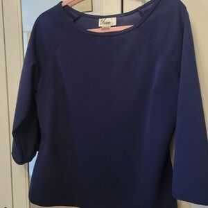 Vixen By Micheline Pitt Wild Ways top In Navy 2X.